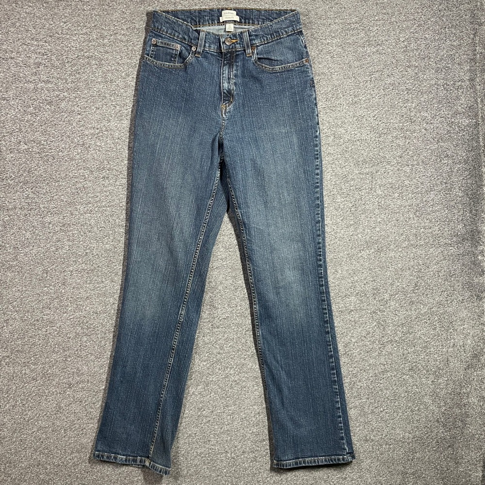 LL Bean Jeans Womens 10 Tall Classic Fit Straight Leg Blue Medium Wash‎